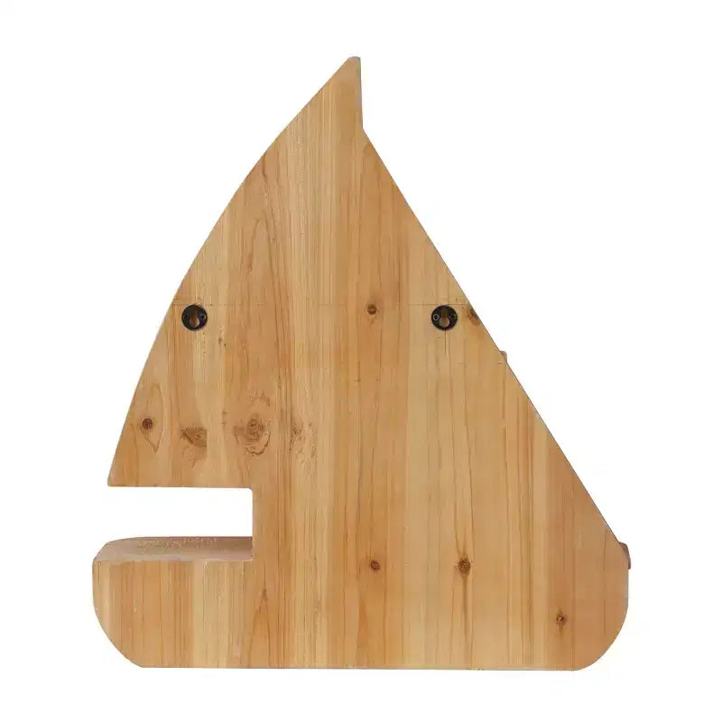 24"x21" Wood Sail Boat 8 Cubbies Wall Shelf Brown - Olivia & May: Nautical Storage, No Hooks