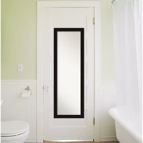 Amanti Art 17" x 51" Avon Framed Full Length On the Door Mirror Black: Modern Rectangle Bedroom & Wall Mounted
