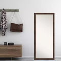 28" x 64" Wildwood Framed Full Length Floor/Leaner Mirror Brown - Amanti Art: Modern Rectangle, Polystyrene Frame, Wall Mountable