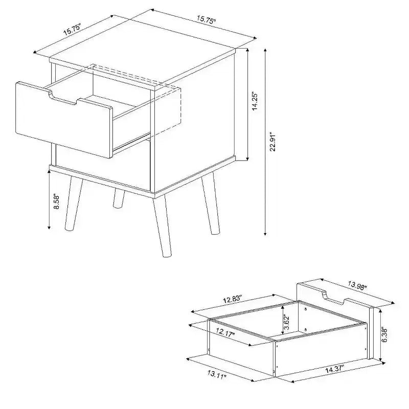 Assembly Required Modern Kids' Nightstand White - Pillowfort™