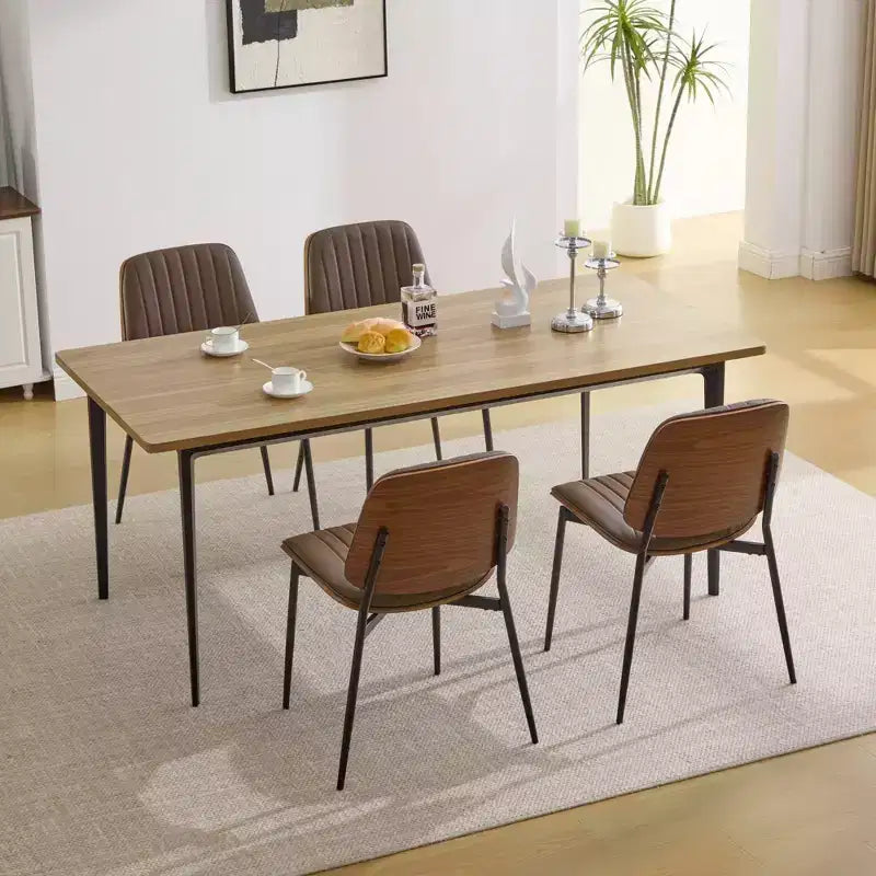 TUYOHW PU Leather Kitchen Chairs Set of 2 with Metal Tapered Legs,Ergonomic Dining Chairs with Curved Backrest,Wider & Deeper Leg Spacing