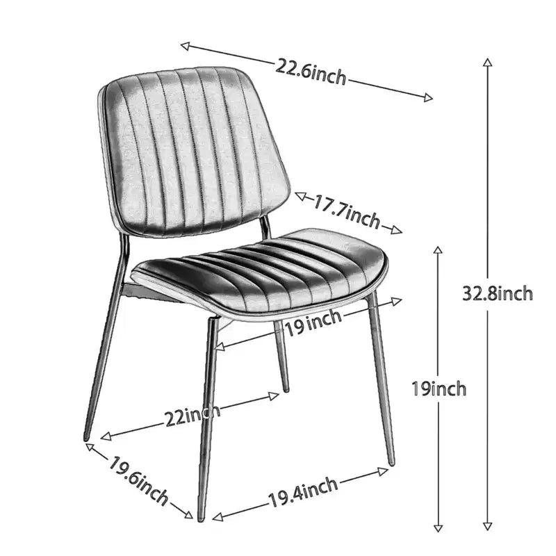 TUYOHW PU Leather Kitchen Chairs Set of 2 with Metal Tapered Legs,Ergonomic Dining Chairs with Curved Backrest,Wider & Deeper Leg Spacing