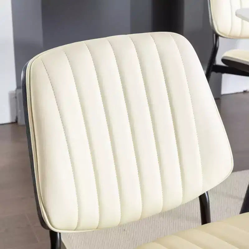 TUYOHW PU Leather Kitchen Chairs Set of 2 with Metal Tapered Legs,Ergonomic Dining Chairs with Curved Backrest,Wider & Deeper Leg Spacing