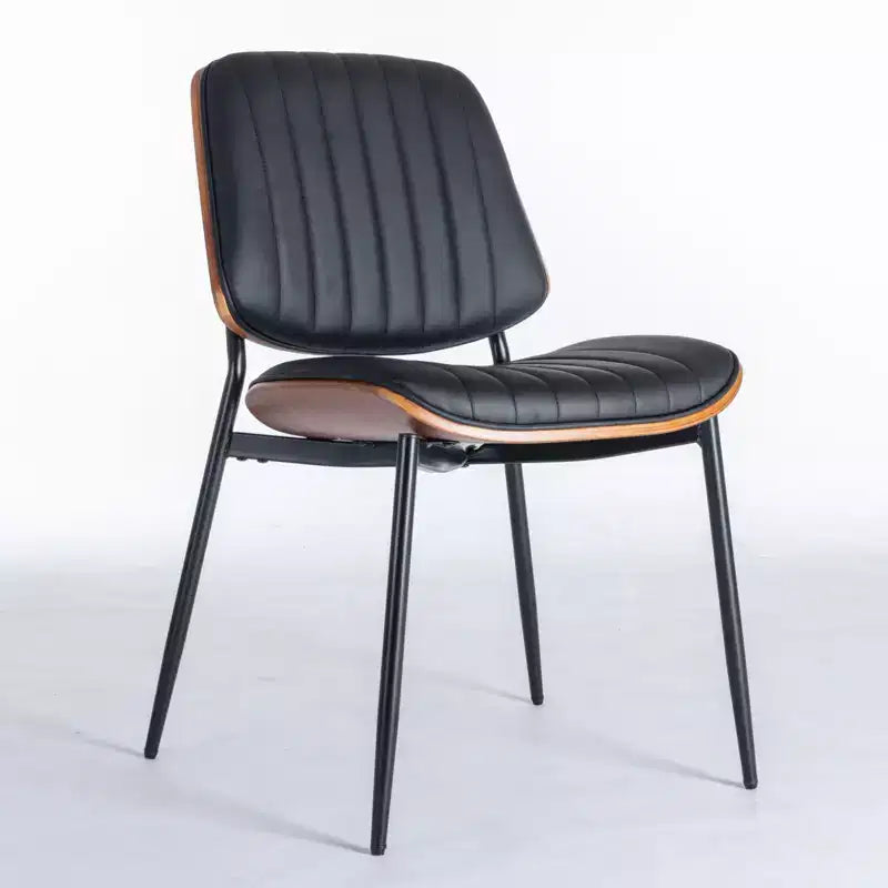 TUYOHW PU Leather Kitchen Chairs Set of 2 with Metal Tapered Legs,Ergonomic Dining Chairs with Curved Backrest,Wider & Deeper Leg Spacing