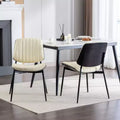 TUYOHW PU Leather Kitchen Chairs Set of 2 with Metal Tapered Legs,Ergonomic Dining Chairs with Curved Backrest,Wider & Deeper Leg Spacing