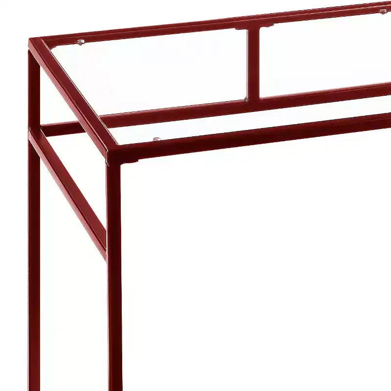 TUYOHW Writing Desk,Study Desks with Storage Shelf,Clear Glass Top,Metal Frame,Sled Base,Modern Rectangular Desk for Home Office,Study,Bedroom