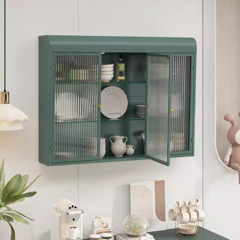 36''w Wall Cabinets for Laundry Room, Acrylic Glass Wall Mounted Storage Cabinets Medicine Cabinet for Kitchen Garage Laundry, 3 Door