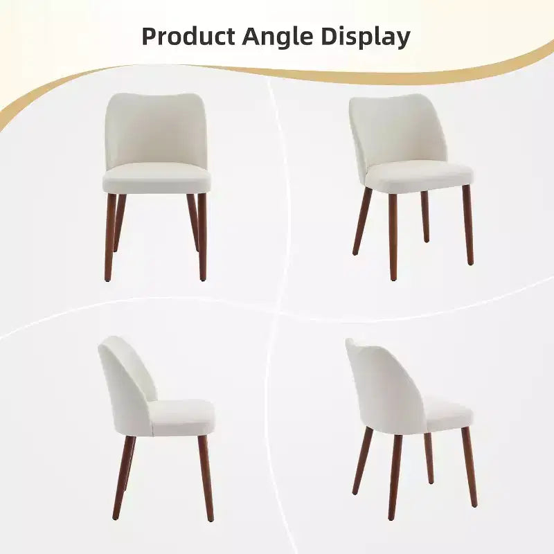 Modern Dining Chairs - Upholstery Kitchen Chairs with High Backrest, Thick Padded Seats & Wood Legs, Ideal for Dining Room/Kitchen
