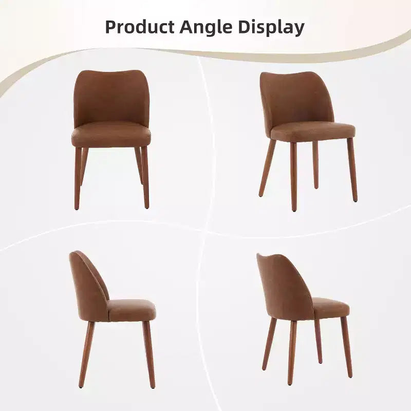 Modern Dining Chairs - Upholstery Kitchen Chairs with High Backrest, Thick Padded Seats & Wood Legs, Ideal for Dining Room/Kitchen