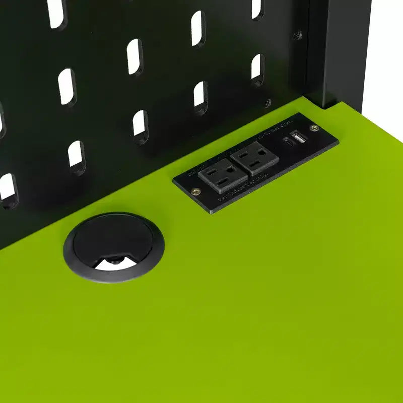 Full Size Gaming Loft Bed with Desk and Storage Shelves, Full Wood Low Loft Bed Frame with LED Lights, USB Ports and Pegboard