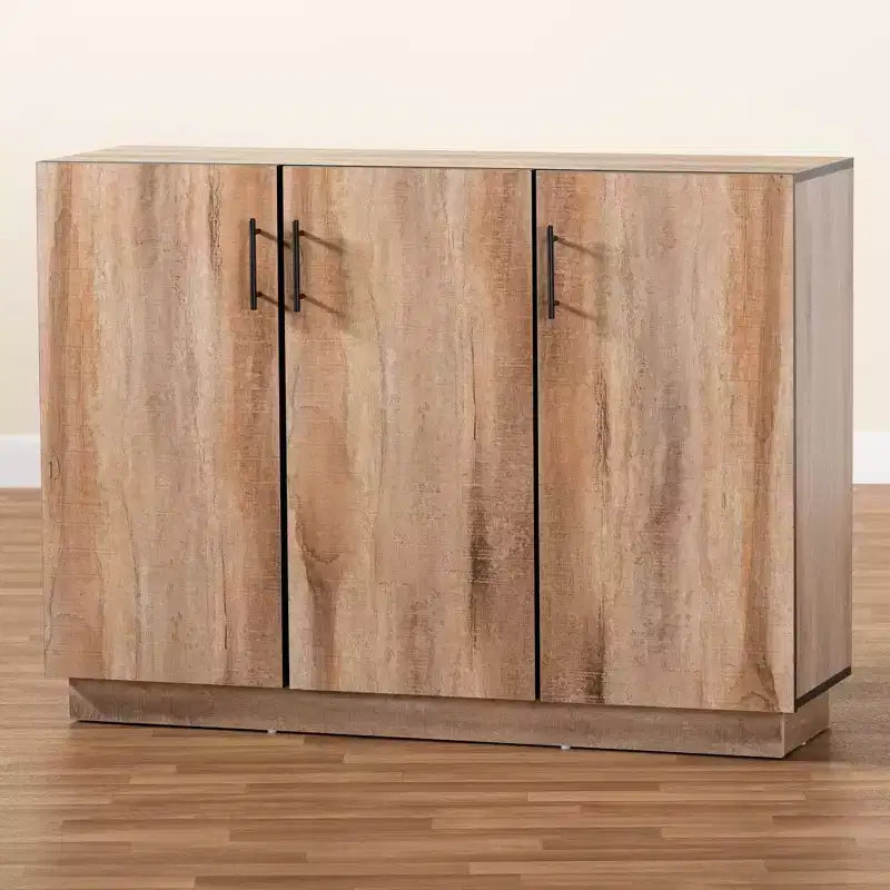 Patton Wood 3 Door Dining Room Sideboard Buffet Oak - Baxton Studio