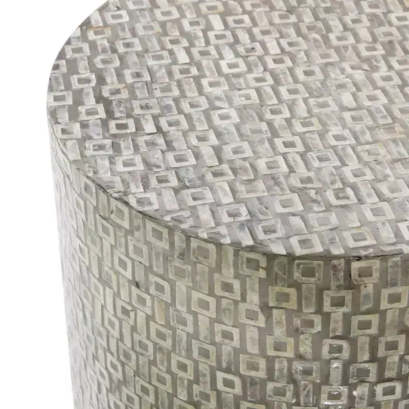 Contemporary Mother of Pearl Accent Table Gray - Olivia & May