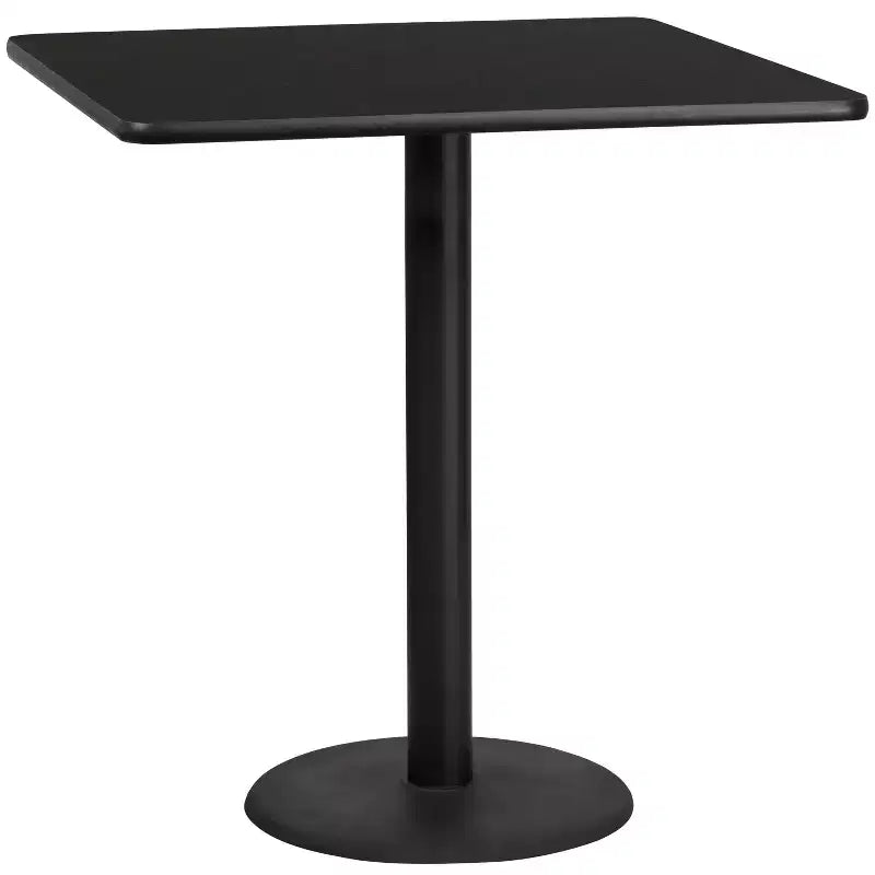 Flash Furniture 42'' Square Laminate Table Top with 24'' Round Bar Height Table Base