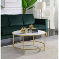 Gold Coast Faux Marble Round Coffee Table - Brieghton Home