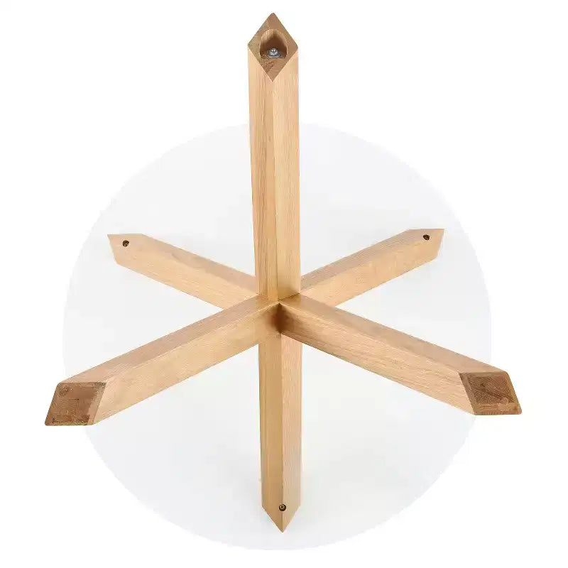 Poly & Bark 37.4 Kennedy Glass Top Round Wood Dining Table