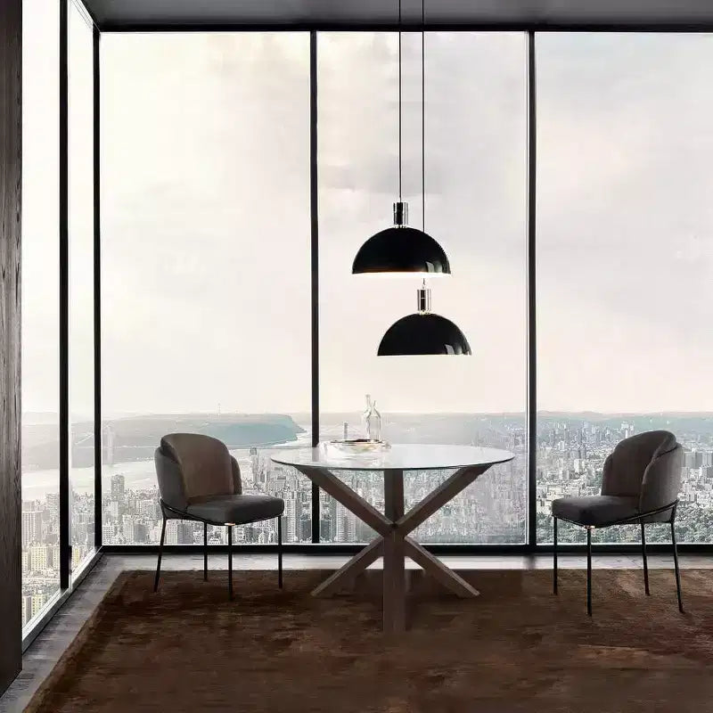 Poly & Bark 37.4 Kennedy Glass Top Round Wood Dining Table