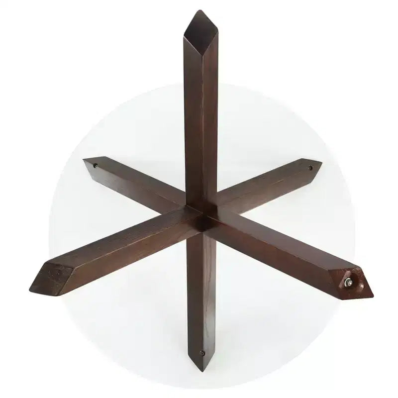 Poly & Bark 37.4 Kennedy Glass Top Round Wood Dining Table