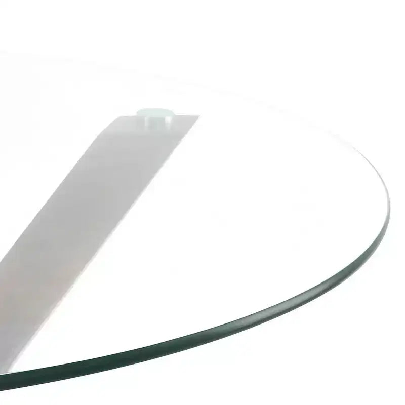 Poly & Bark 37.4 Kennedy Glass Top Round Wood Dining Table
