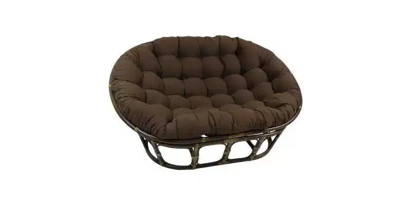 63x45 Double Papasan with Twill Cushion - International Caravan