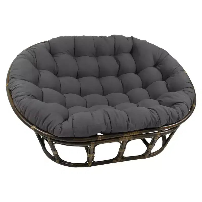 63x45 Double Papasan with Twill Cushion - International Caravan