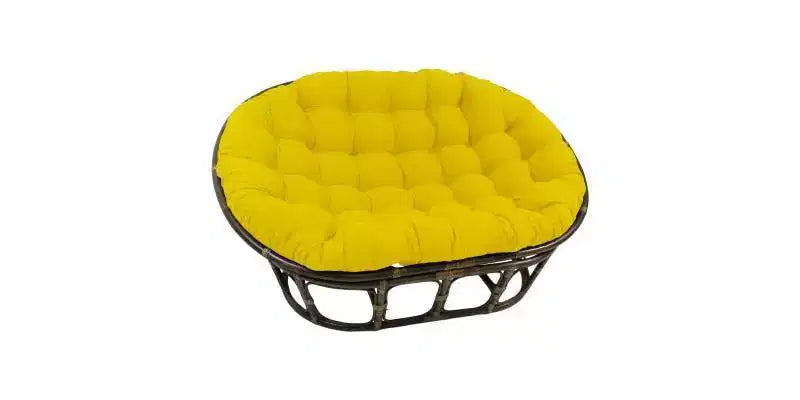 63x45 Double Papasan with Twill Cushion - International Caravan