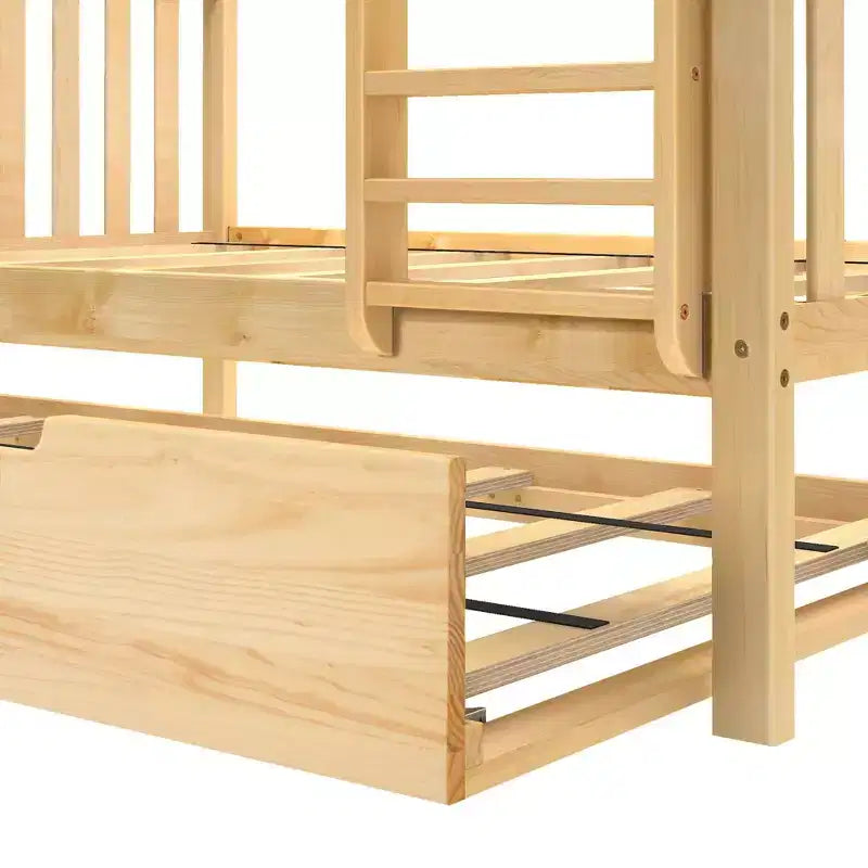 Max & Lily Full over Full Bunk Bed with Trundle Bed