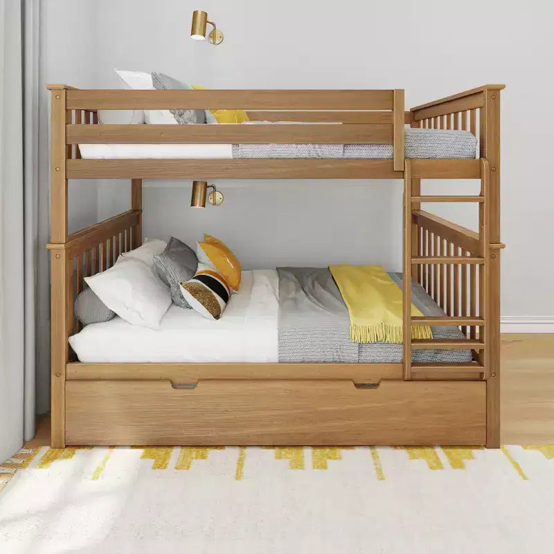 Max & Lily Full over Full Bunk Bed with Trundle Bed