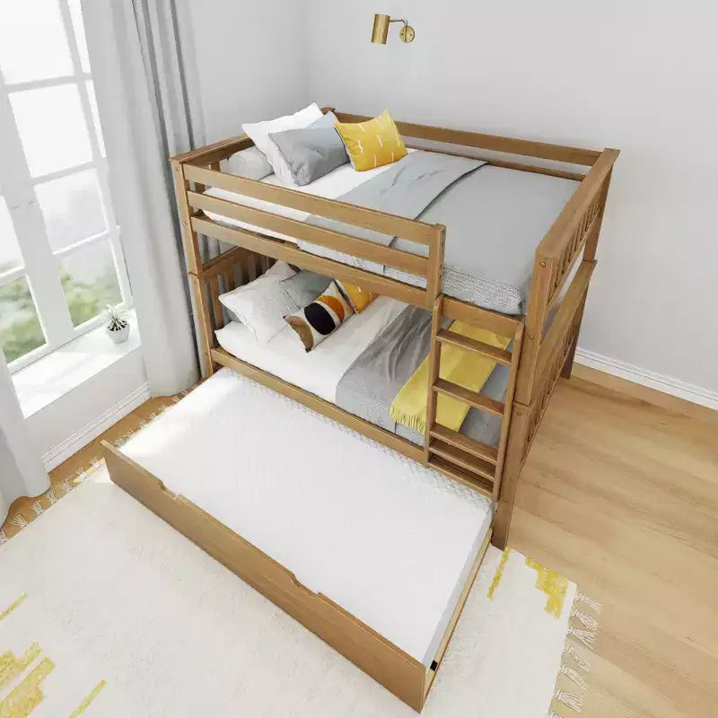 Max & Lily Full over Full Bunk Bed with Trundle Bed