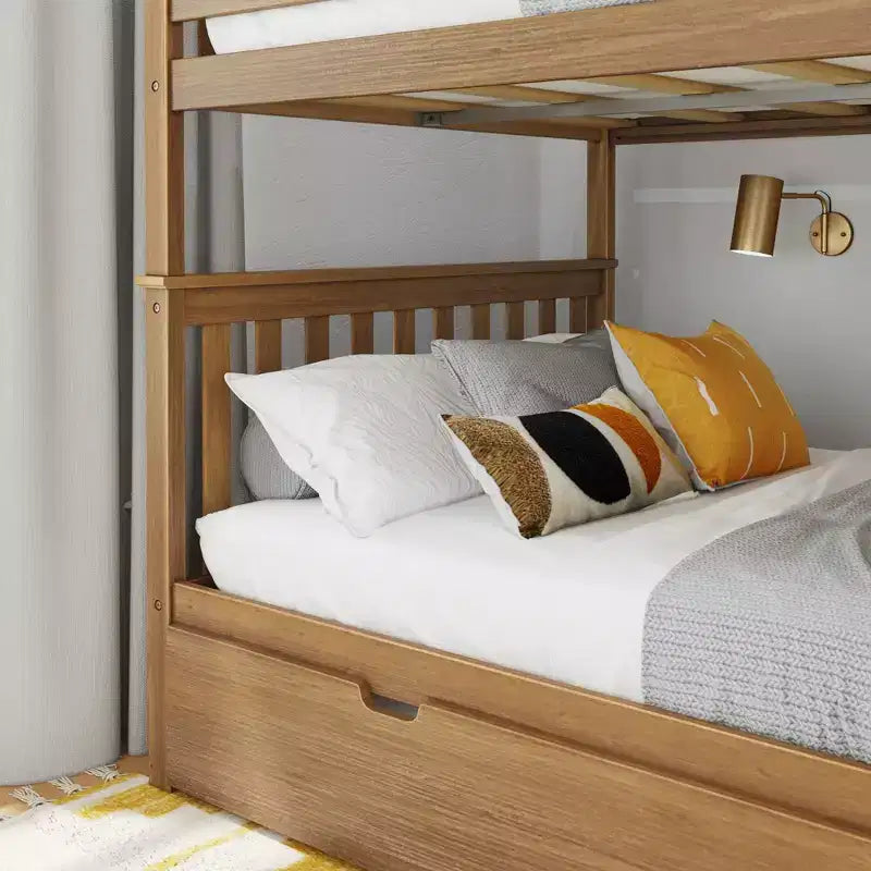 Max & Lily Full over Full Bunk Bed with Trundle Bed