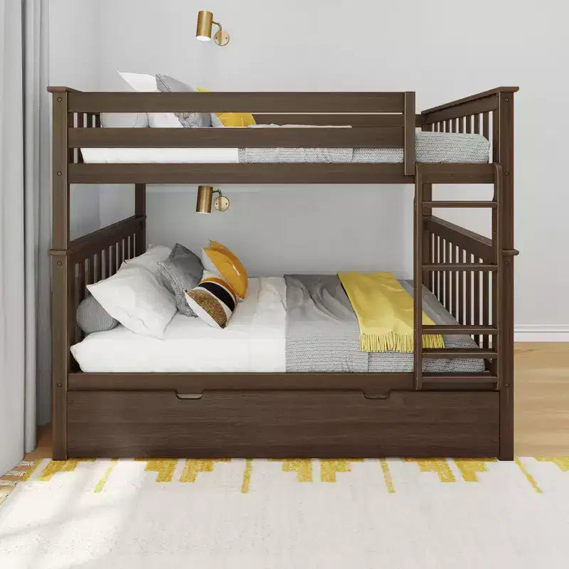 Max & Lily Full over Full Bunk Bed with Trundle Bed