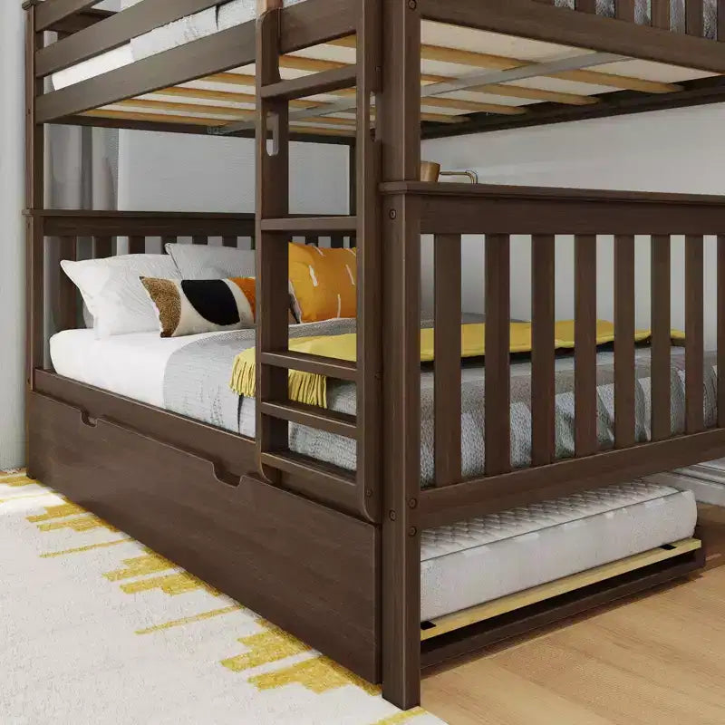 Max & Lily Full over Full Bunk Bed with Trundle Bed