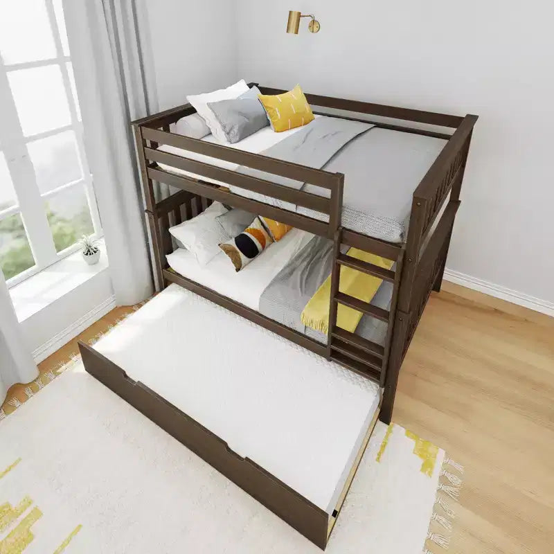 Max & Lily Full over Full Bunk Bed with Trundle Bed