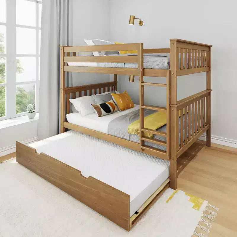 Max & Lily Full over Full Bunk Bed with Trundle Bed