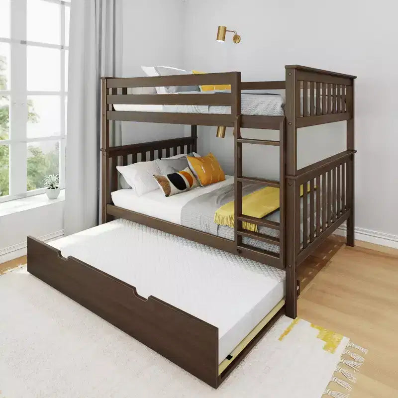 Max & Lily Full over Full Bunk Bed with Trundle Bed
