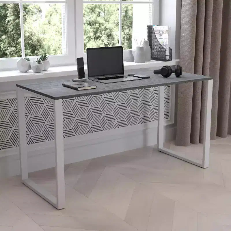 Flash Furniture Modern Commercial Grade Desk Industrial Style Computer Desk Sturdy Home Office Desk - 55 Length