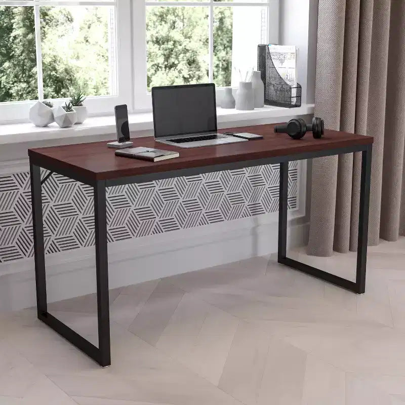 Flash Furniture Modern Commercial Grade Desk Industrial Style Computer Desk Sturdy Home Office Desk - 55 Length