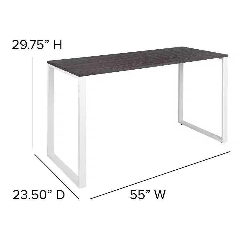 Flash Furniture Modern Commercial Grade Desk Industrial Style Computer Desk Sturdy Home Office Desk - 55 Length