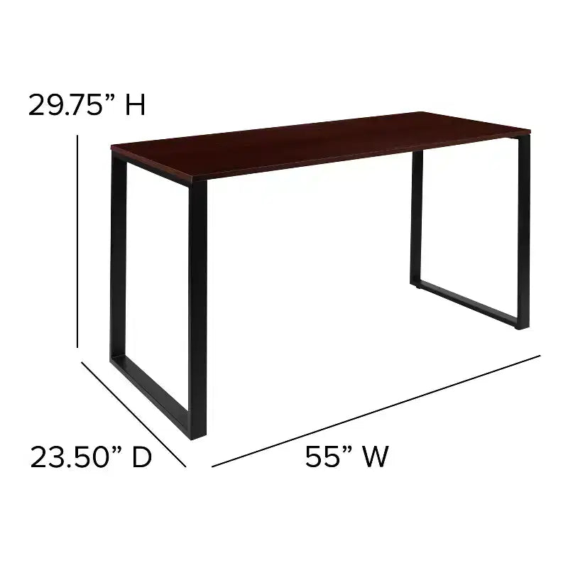 Flash Furniture Modern Commercial Grade Desk Industrial Style Computer Desk Sturdy Home Office Desk - 55 Length