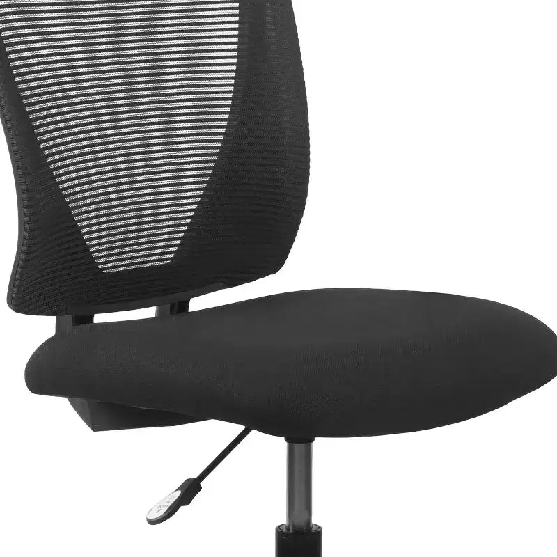 Flash Furniture Ergonomic Mid-Back Mesh Drafting Chair with Black Fabric Seat and Adjustable Foot Ring