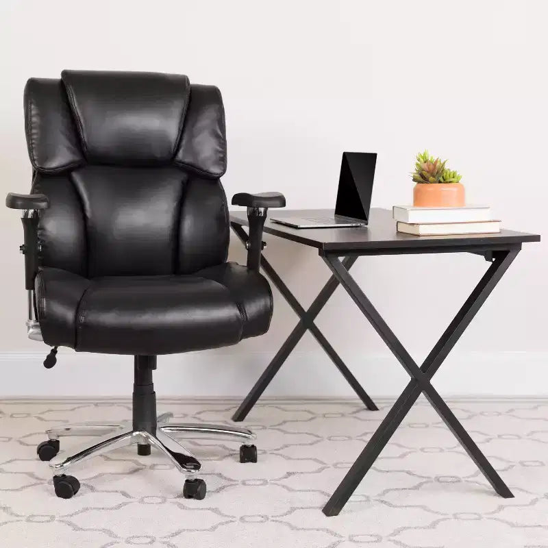Flash Furniture HERCULES Series 24/7 Intensive Use Big & Tall 400 lb. Rated Executive Swivel Ergonomic Office Chair with Lumbar Knob and Tufted Headrest & Back