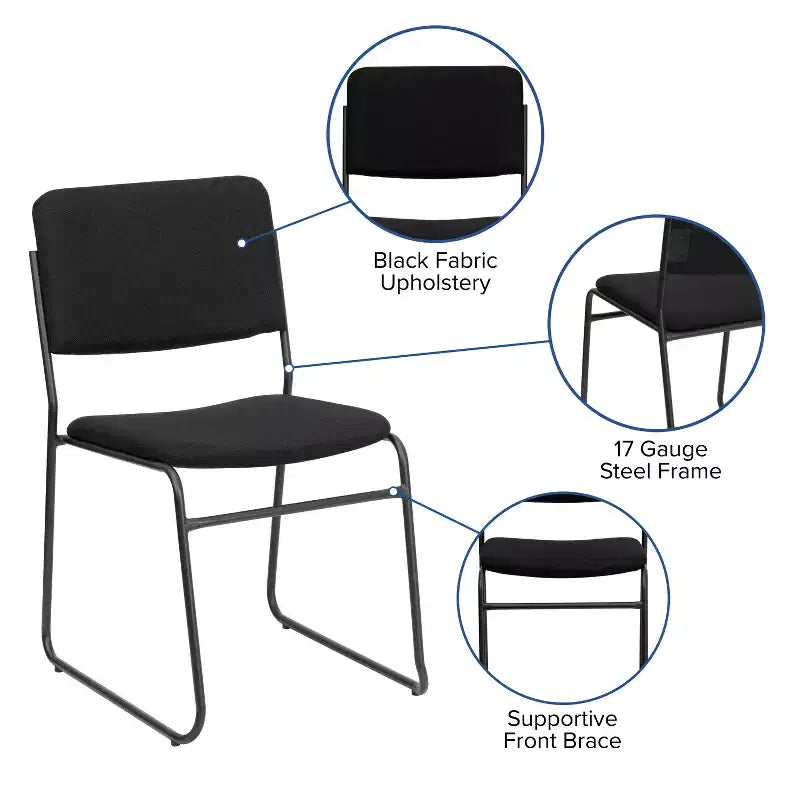 Flash Furniture HERCULES Series 500 lb. Capacity High Density Stacking Chair with Sled Base