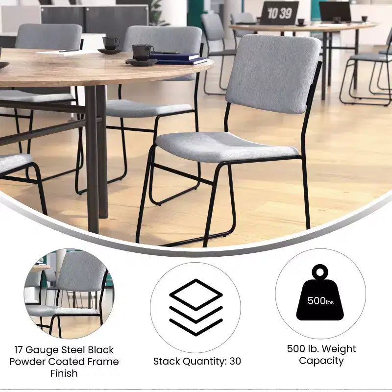 Flash Furniture HERCULES Series 500 lb. Capacity High Density Stacking Chair with Sled Base