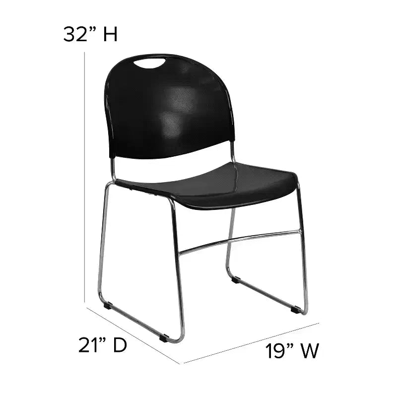 Flash Furniture HERCULES Series 880 lb. Capacity Ultra-Compact Stack Chair with Metal Frame