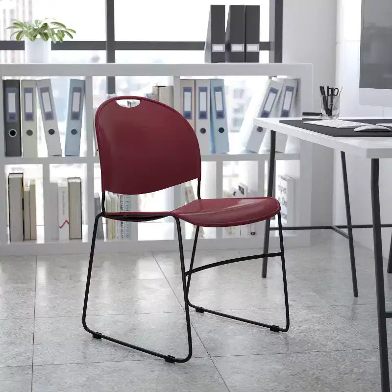 Flash Furniture HERCULES Series 880 lb. Capacity Ultra-Compact Stack Chair with Metal Frame