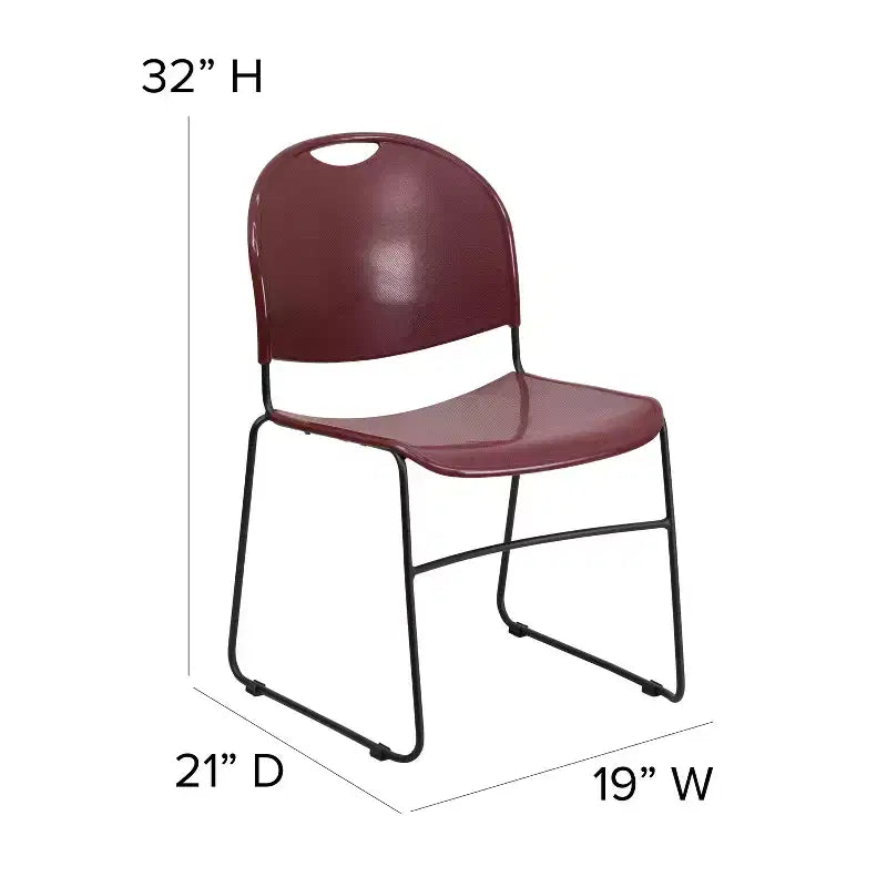 Flash Furniture HERCULES Series 880 lb. Capacity Ultra-Compact Stack Chair with Metal Frame