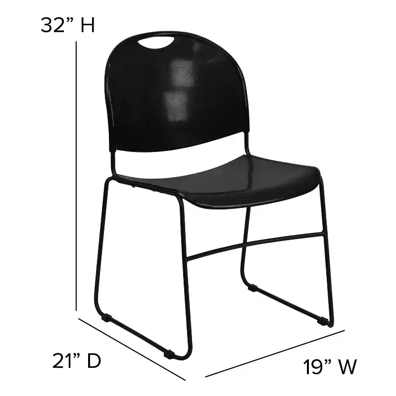 Flash Furniture HERCULES Series 880 lb. Capacity Ultra-Compact Stack Chair with Metal Frame