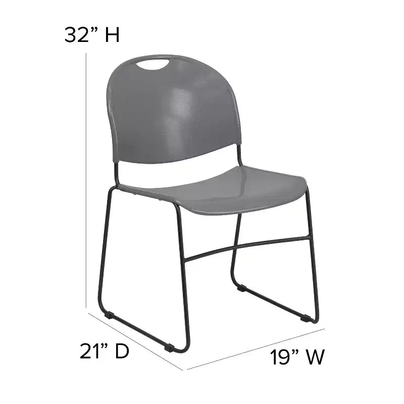 Flash Furniture HERCULES Series 880 lb. Capacity Ultra-Compact Stack Chair with Metal Frame