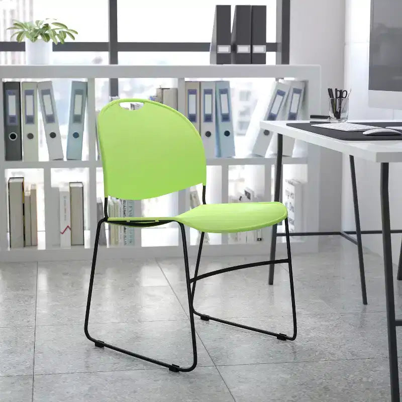 Flash Furniture HERCULES Series 880 lb. Capacity Ultra-Compact Stack Chair with Metal Frame