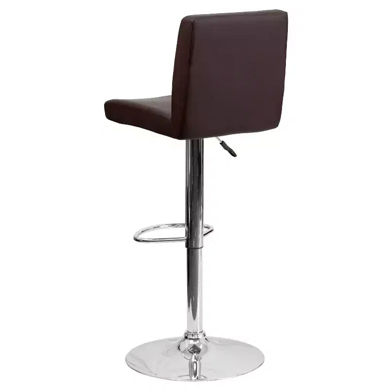 Flash Furniture Contemporary Vinyl Adjustable Height Barstool with Panel Back and Chrome Base