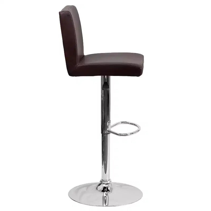 Flash Furniture Contemporary Vinyl Adjustable Height Barstool with Panel Back and Chrome Base